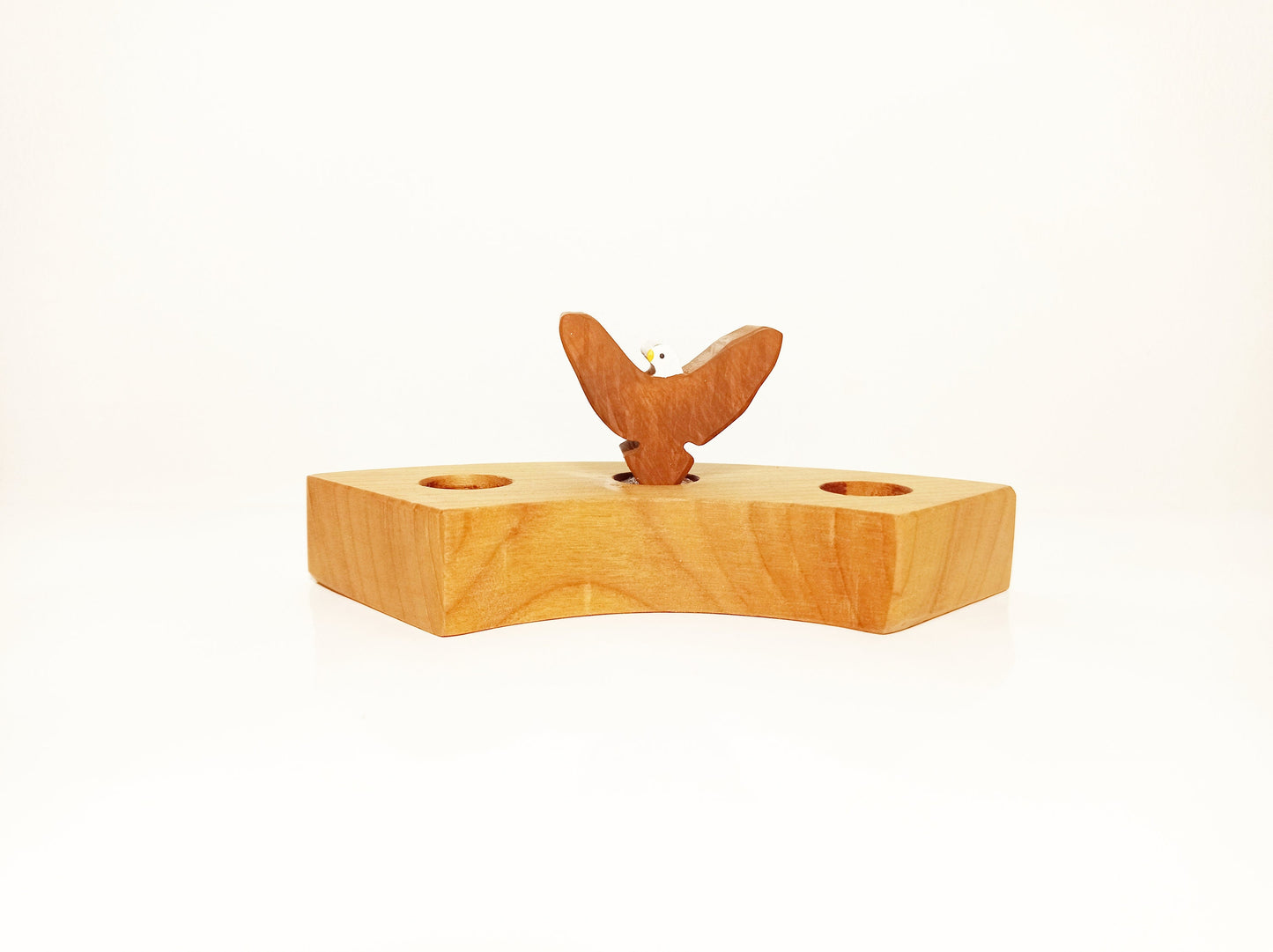 Eagle celebration ring ornament, birthday ring decoration bird, wooden eagle waldorf decoration, waldorf inspired seasonal table decor