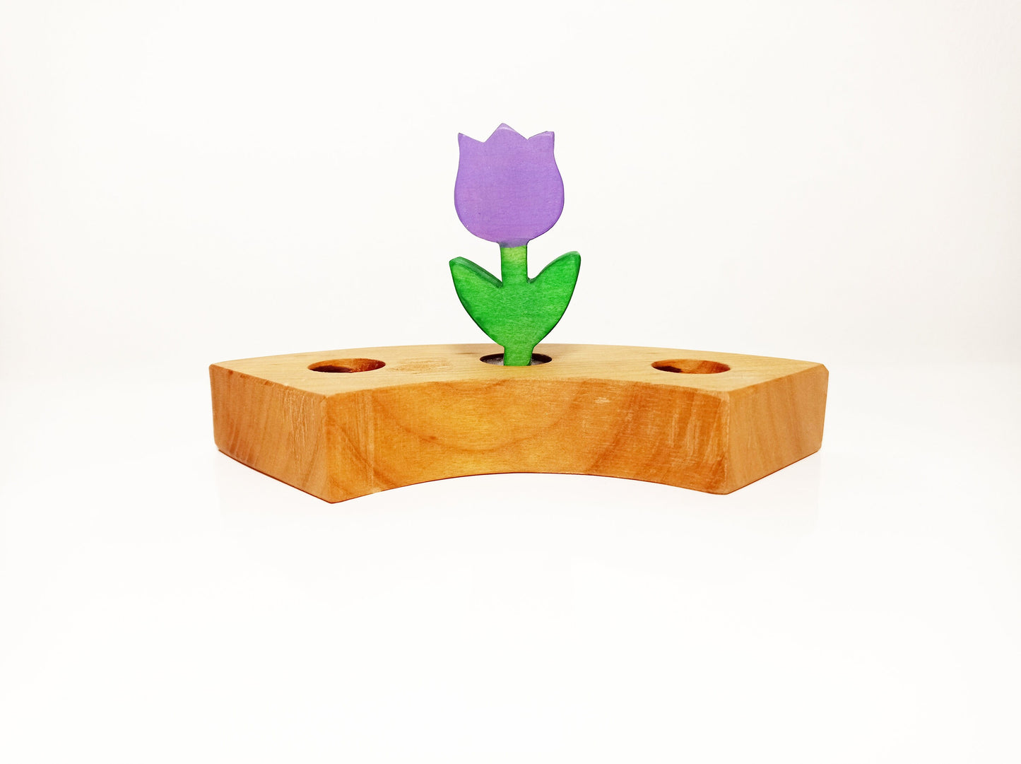 Purple tulip ring ornament, celebration birthday ring decor, tulip waldorf ornament, waldorf birthday decoratation, spring natural table