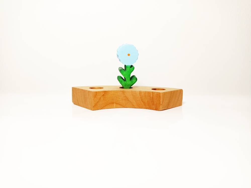 Blue flower waldorf celebration birthday ring ornament