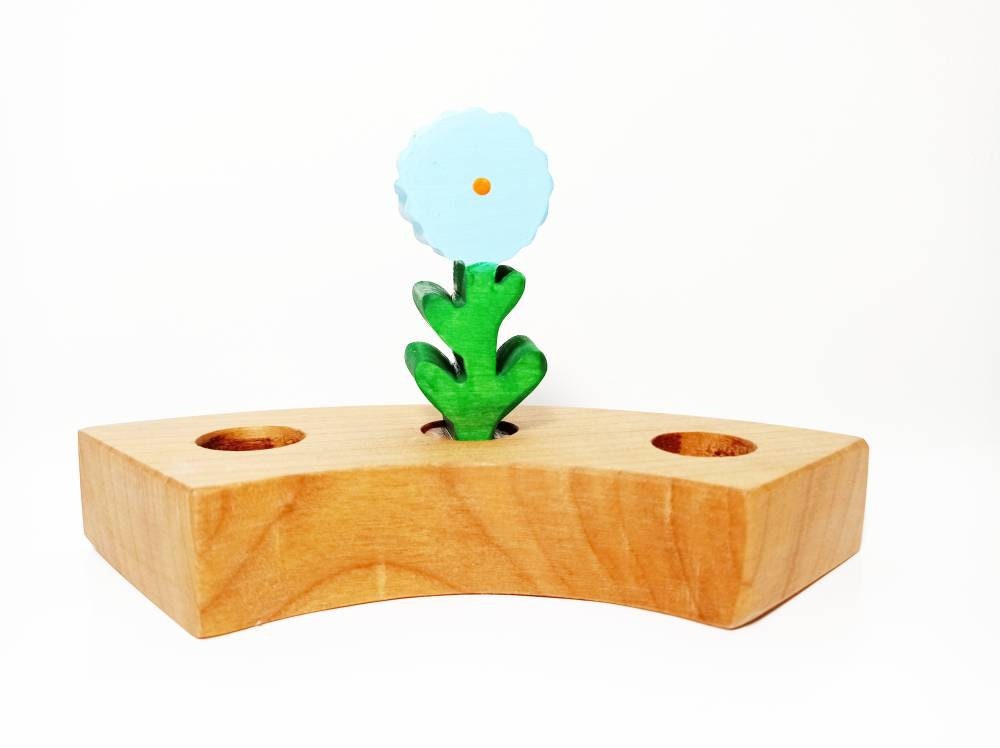 Blue flower waldorf celebration birthday ring ornament