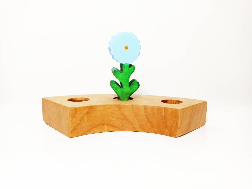 Blue flower waldorf celebration birthday ring ornament
