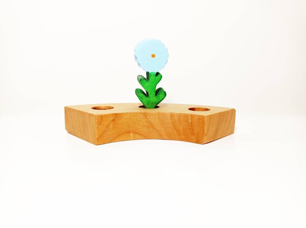 Blue flower waldorf celebration birthday ring ornament