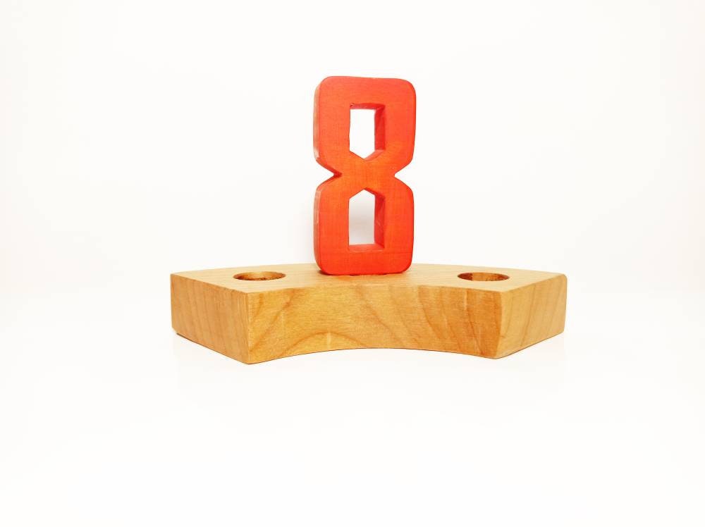 Number eight celebration birthday ring ornament, number 8 waldorf birthday ring wreath decoration, seasonal table decor, waldorf birthday