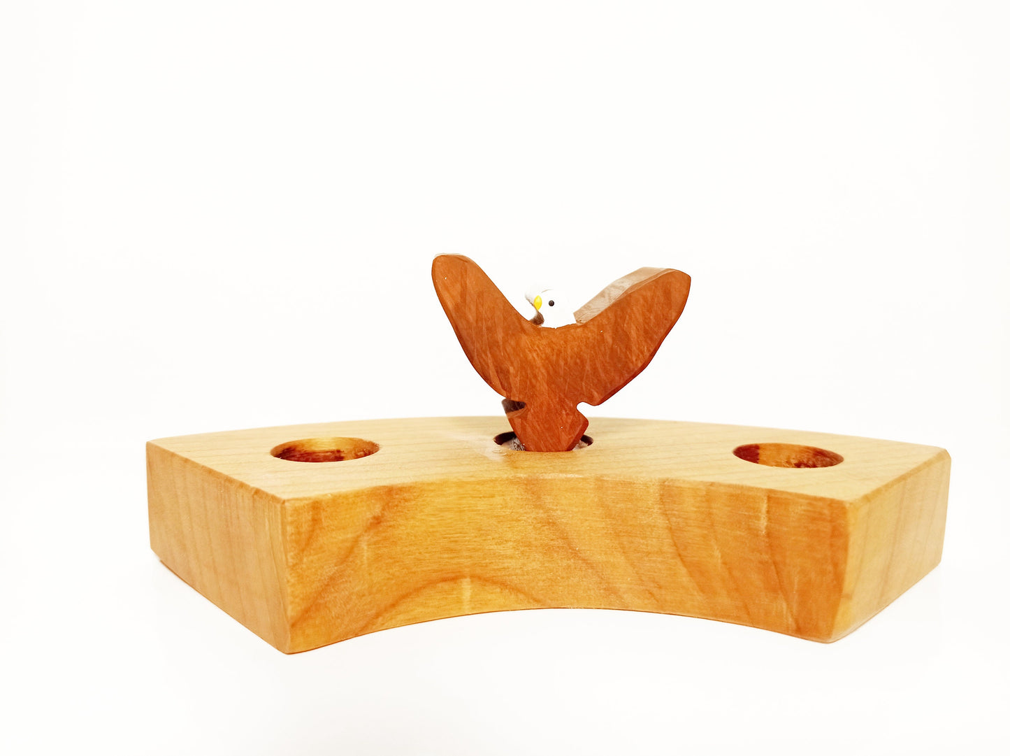 Eagle celebration ring ornament, birthday ring decoration bird, wooden eagle waldorf decoration, waldorf inspired seasonal table decor