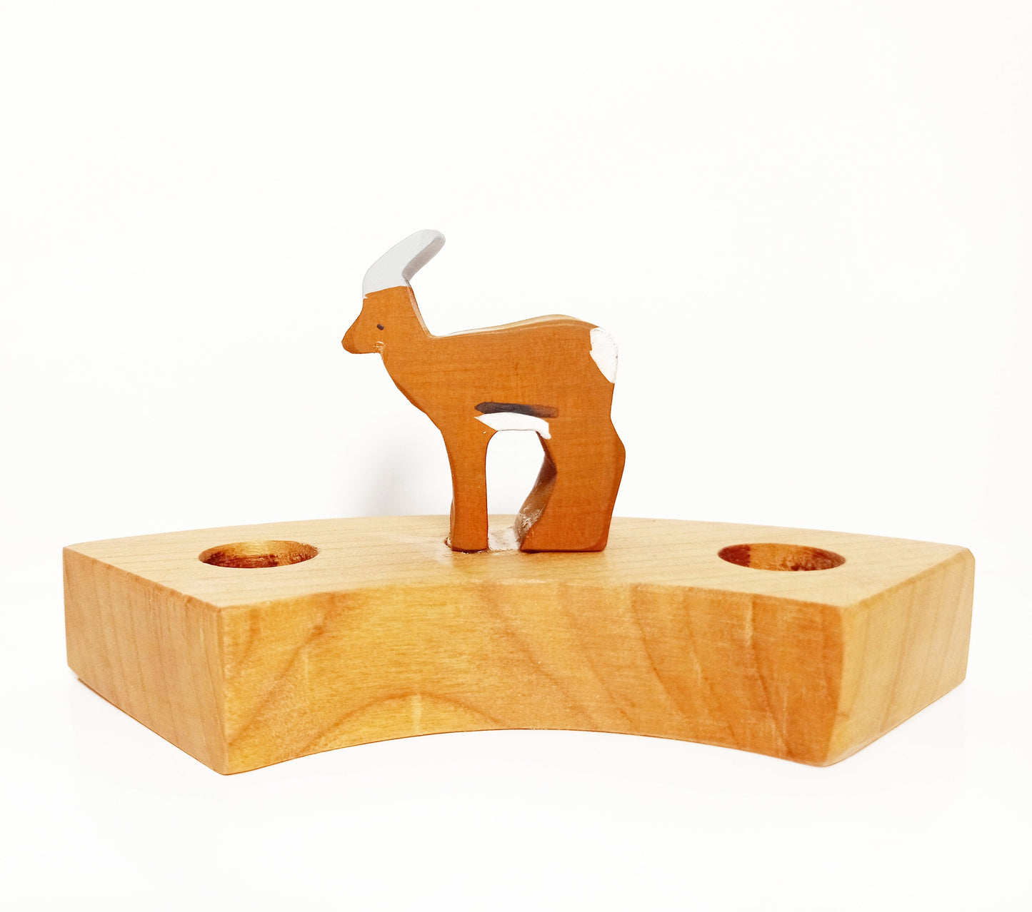 Antelope birthday celebration ring ornament,spiral ornament, waldorf ornament, waldorf birthday, waldorf inspired, wooden waldorf ring