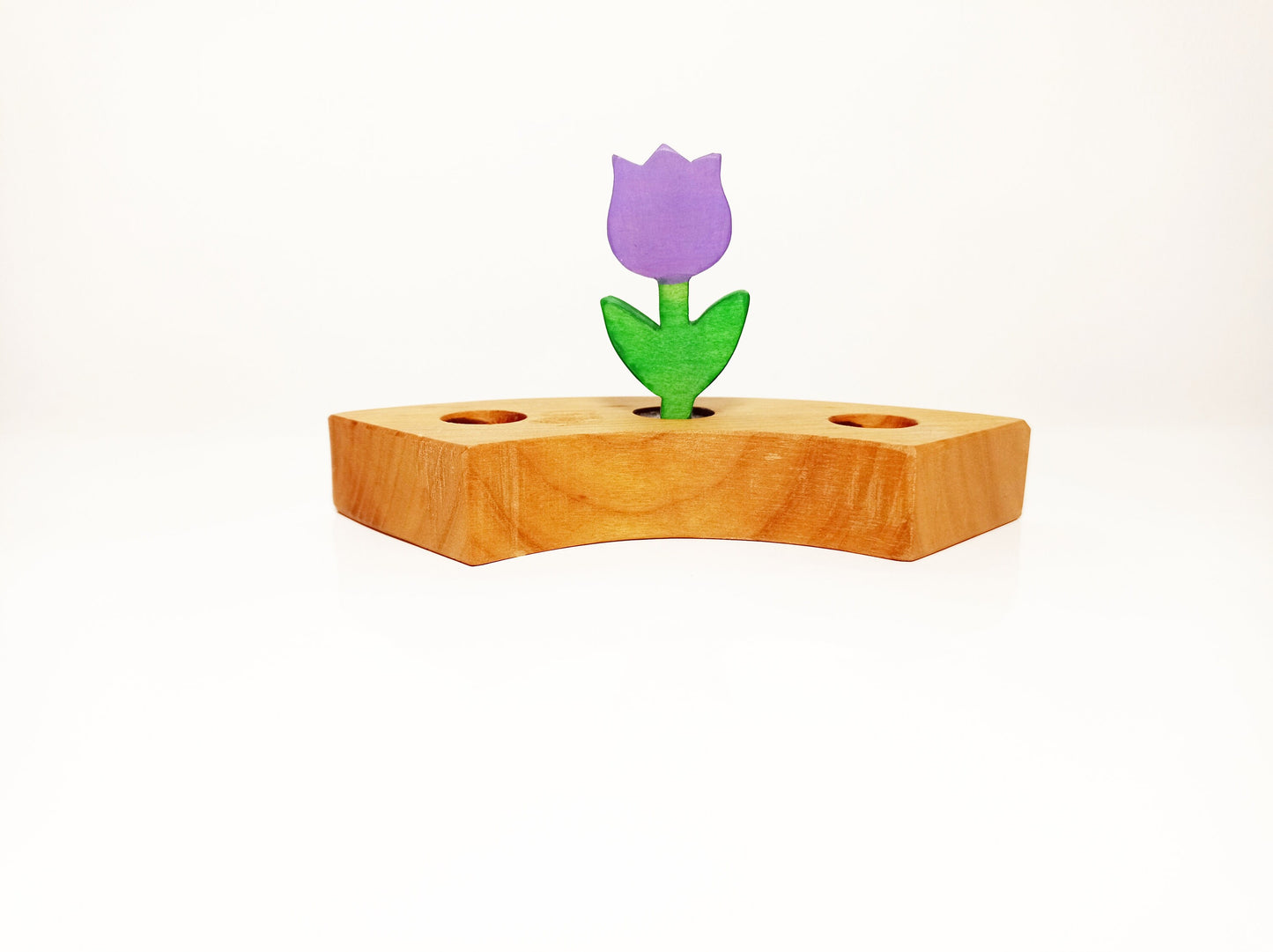Purple tulip ring ornament, celebration birthday ring decor, tulip waldorf ornament, waldorf birthday decoratation, spring natural table
