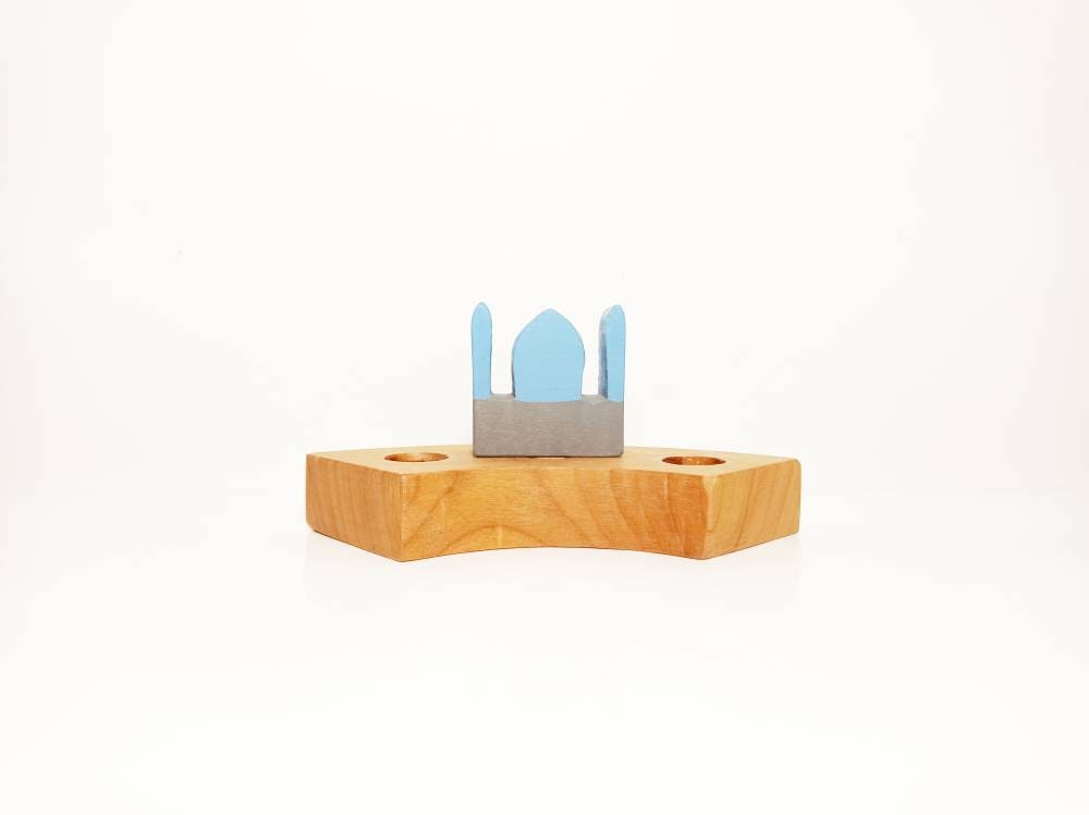 Mosque wooden celebration birthday ring ornament, waldorf celebration ring decoration, seasonal table decoration, waldorf inspired ornaments