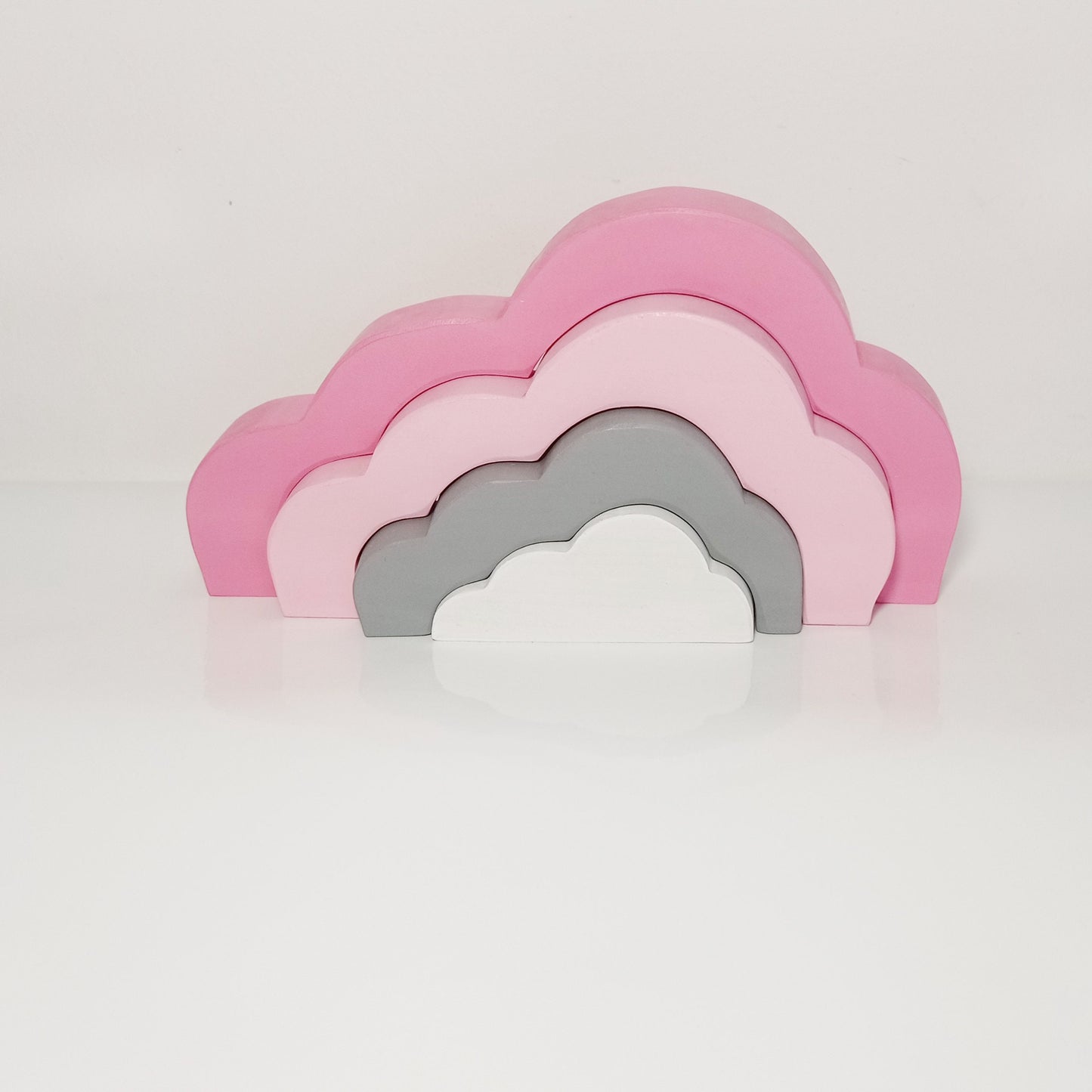 Pink cloud stacker, wooden stacking waldorf inspired toy, cloud toy,nursery decor, stacking toy, christmas gift, stocking filler, wooden toy