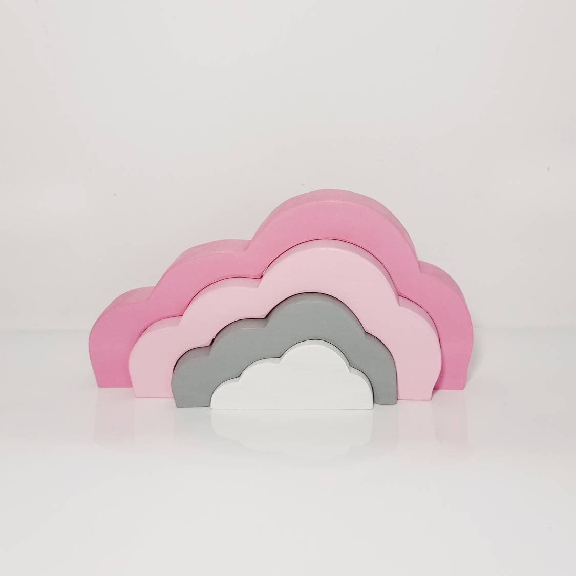 Pink cloud stacker, wooden stacking waldorf inspired toy, cloud toy,nursery decor, stacking toy, christmas gift, stocking filler, wooden toy