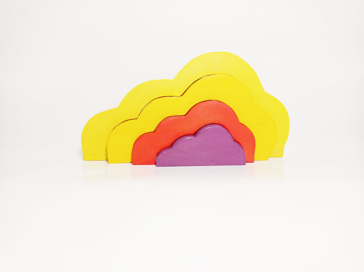 Sunset cloud stacker, wooden stacking waldorf inspired toy, nursery decor, wood stacker toy, christmas gift, stocking filler, wooden toy