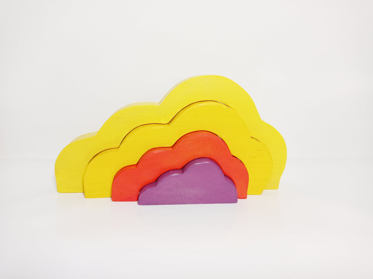 Sunset cloud stacker, wooden stacking waldorf inspired toy, nursery decor, wood stacker toy, christmas gift, stocking filler, wooden toy