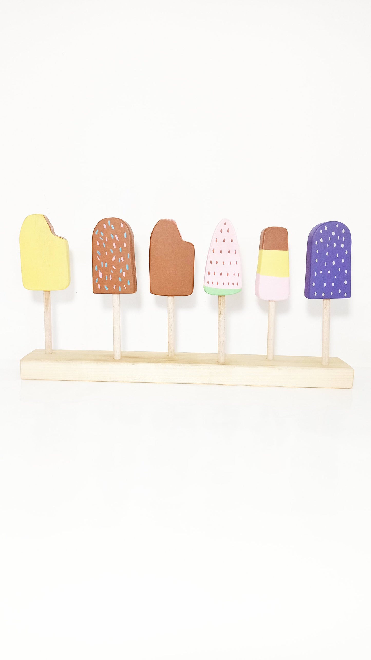 Ice cream set of 6, wooden play food, wooden ice creams, open ended play, pretend play, small world play waldorf wooden toy set, montessori