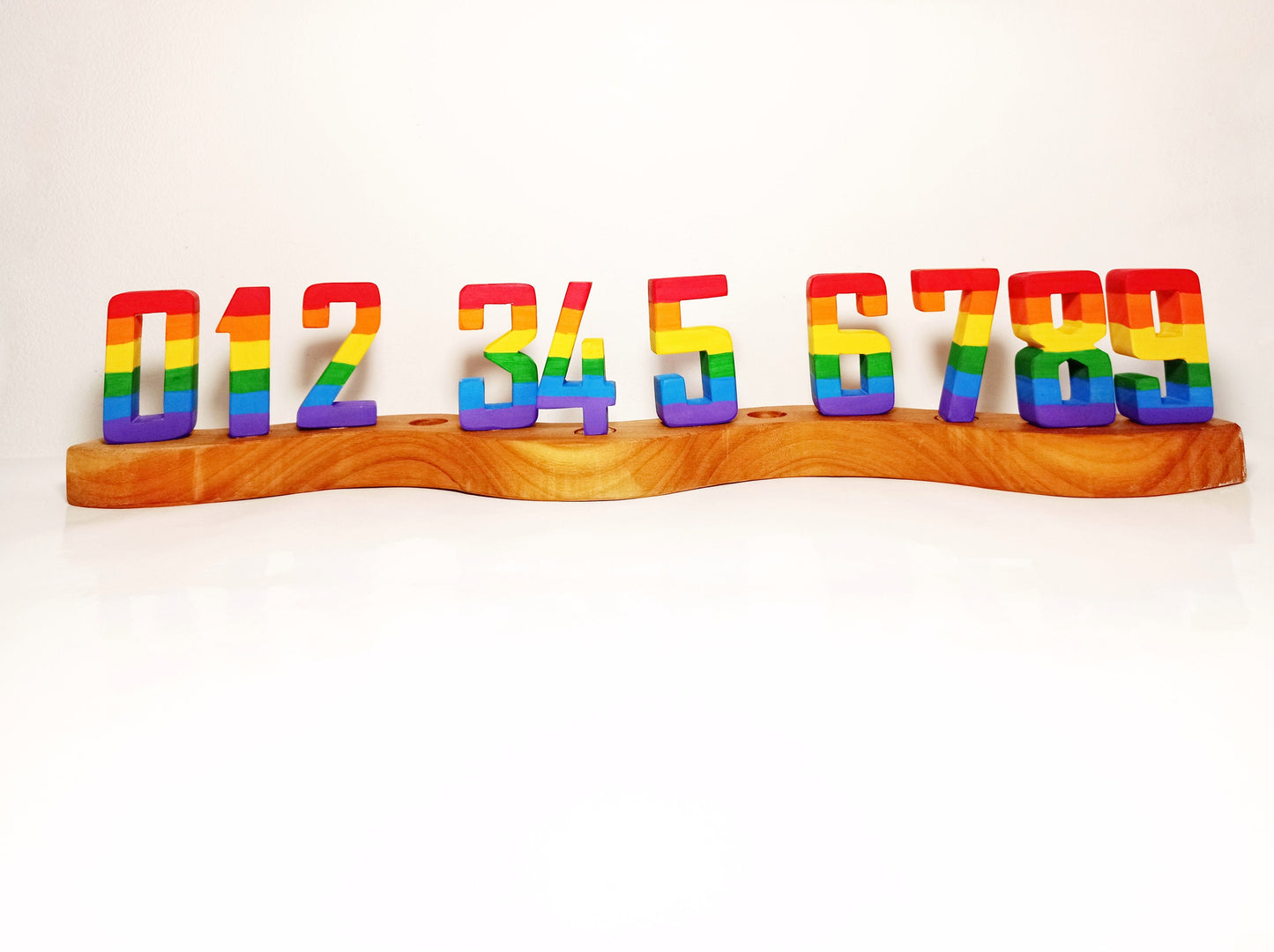 Rainbow numbers ring ornaments, ring ornament number set, celebration ring numbers, waldorf birthday ring, celebration spiral, advent spiral