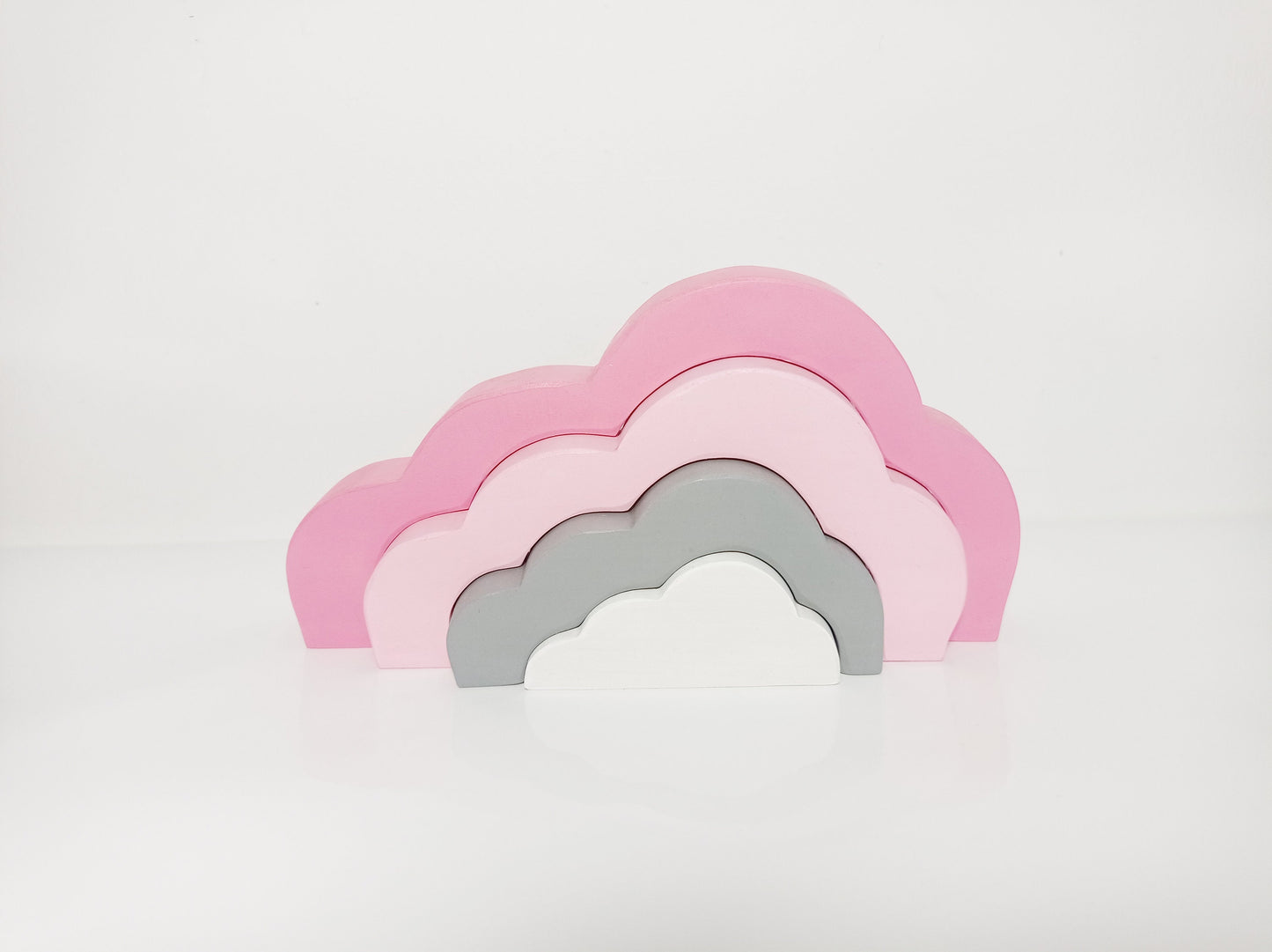 Pink cloud stacker, wooden stacking waldorf inspired toy, cloud toy,nursery decor, stacking toy, christmas gift, stocking filler, wooden toy