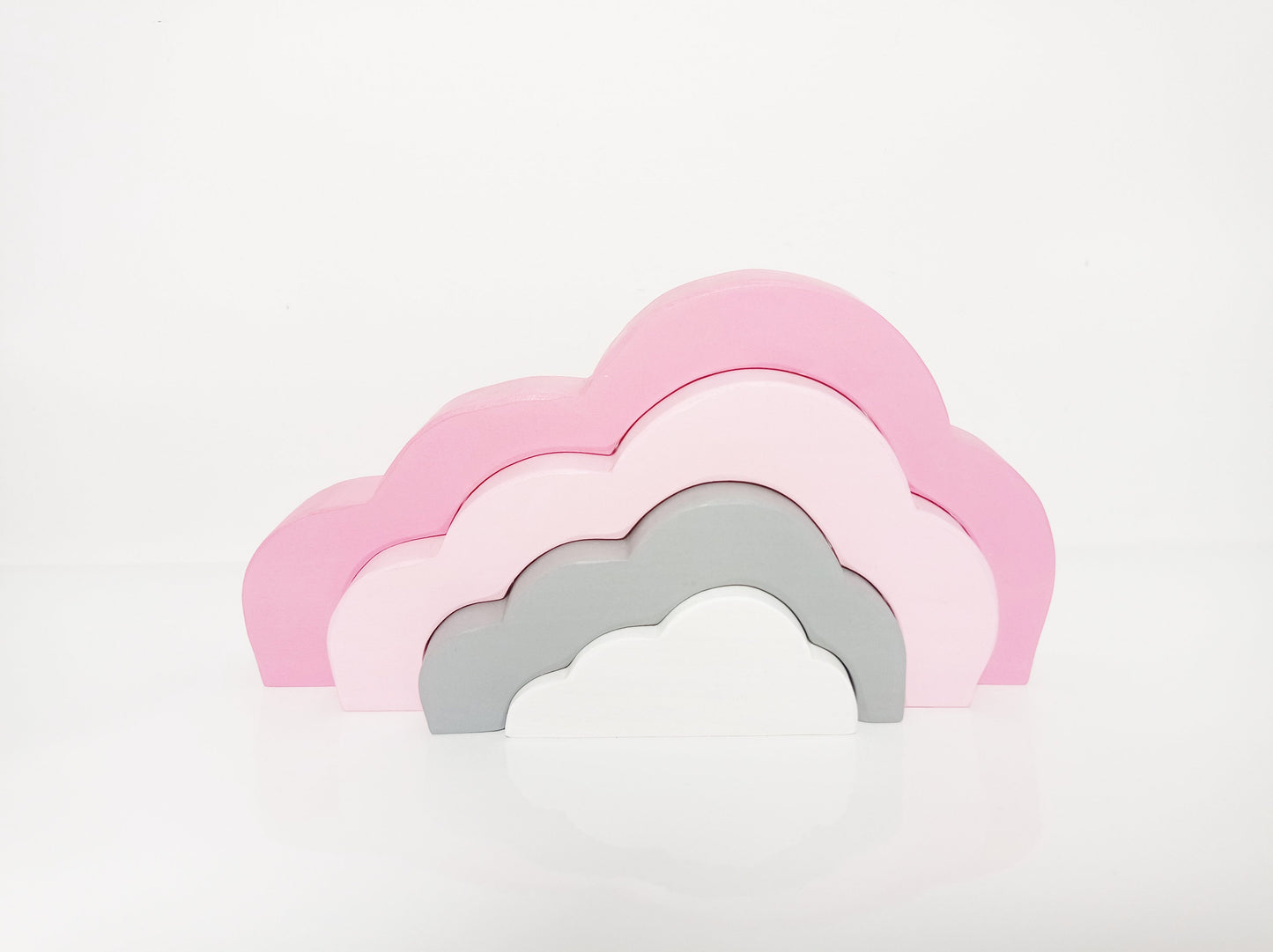 Pink cloud stacker, wooden stacking waldorf inspired toy, cloud toy,nursery decor, stacking toy, christmas gift, stocking filler, wooden toy