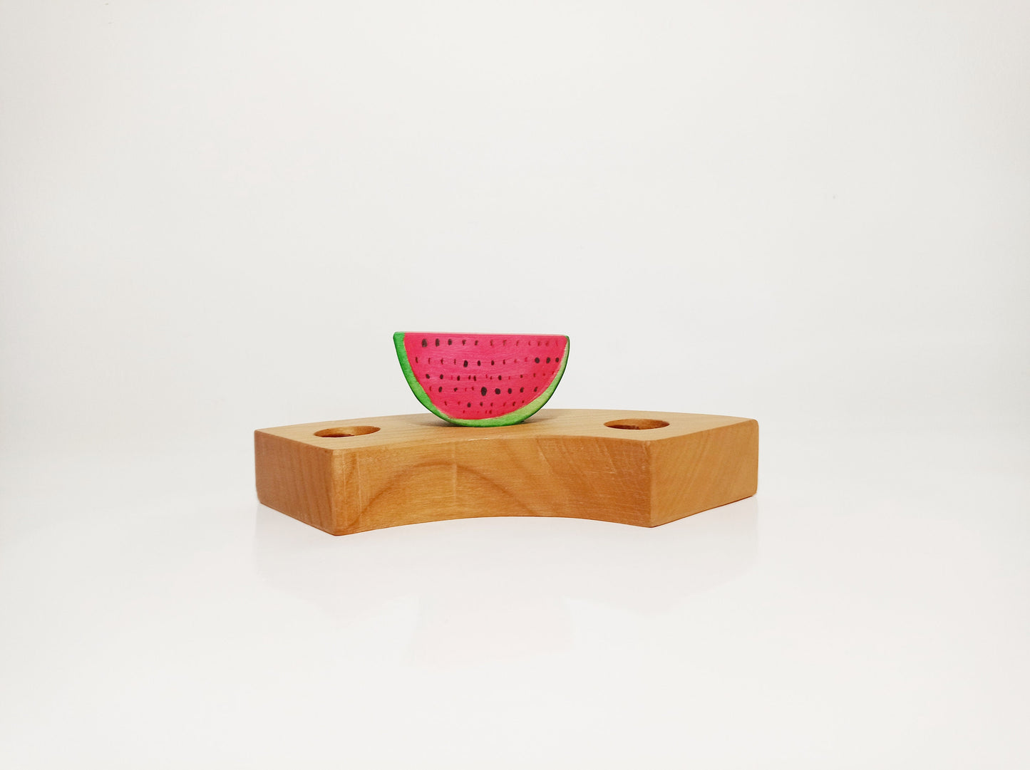 Watermelon celebration ring ornament, birthday ring decoration, waldorf inspired birthday decor, waldorf wooden wreath, seasonal table decor