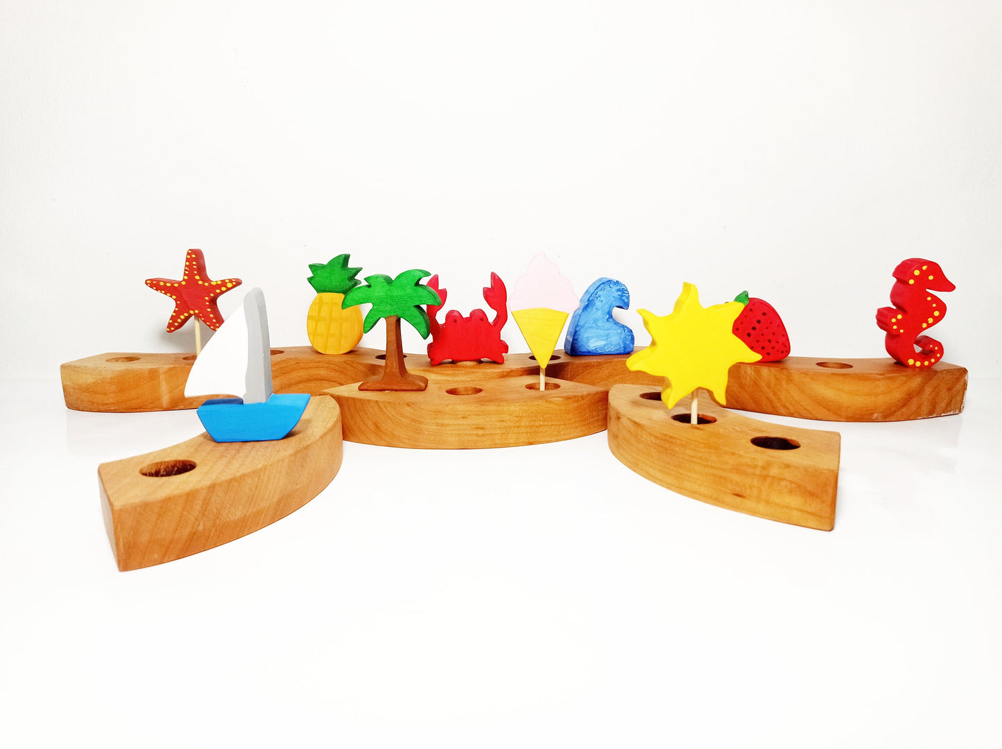 10 summer celebration ring ornaments, summer nature table, birthday ring ornaments set, waldorf inspired summer ornaments, ring ornament,