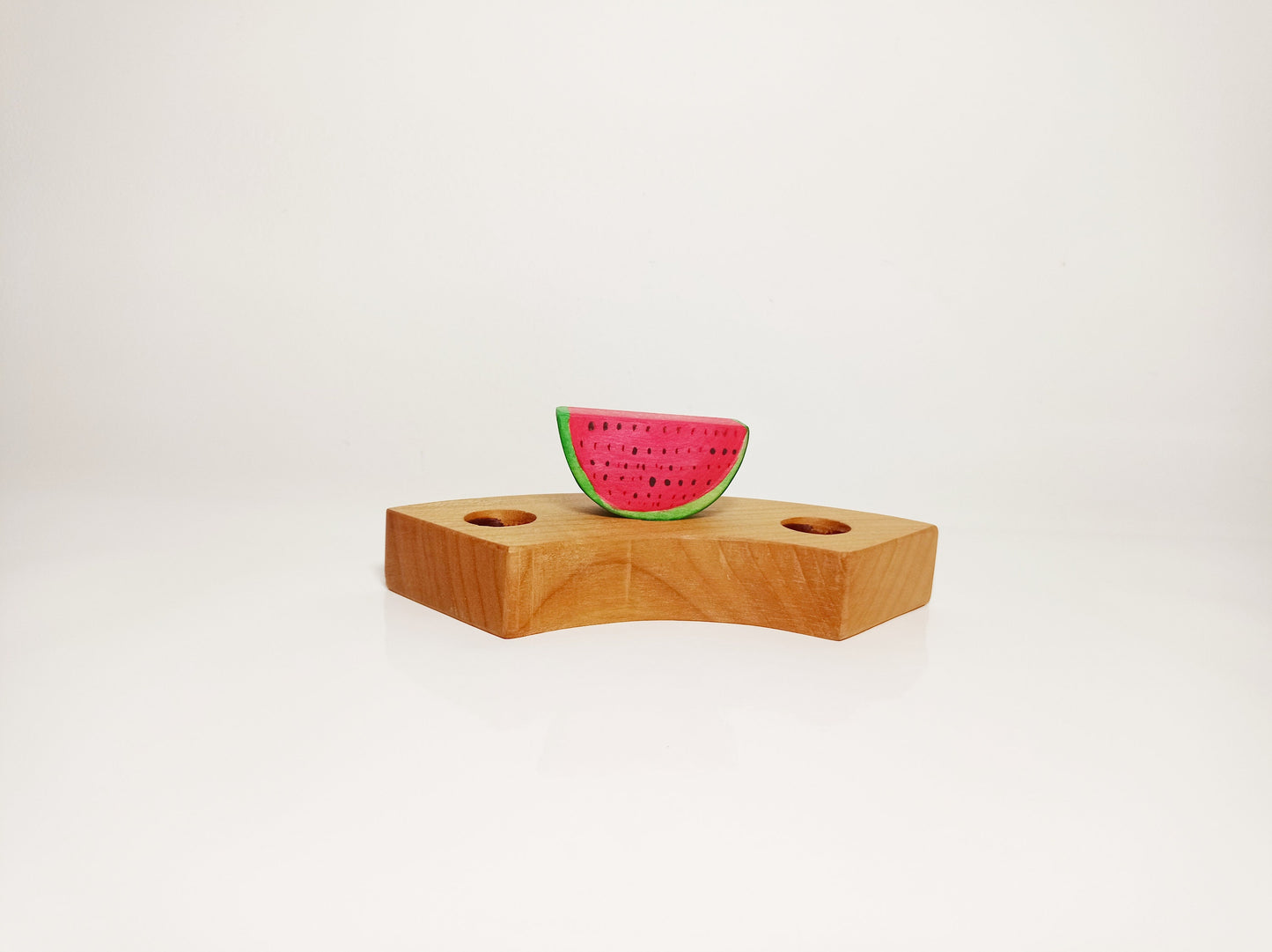 Watermelon celebration ring ornament, birthday ring decoration, waldorf inspired birthday decor, waldorf wooden wreath, seasonal table decor