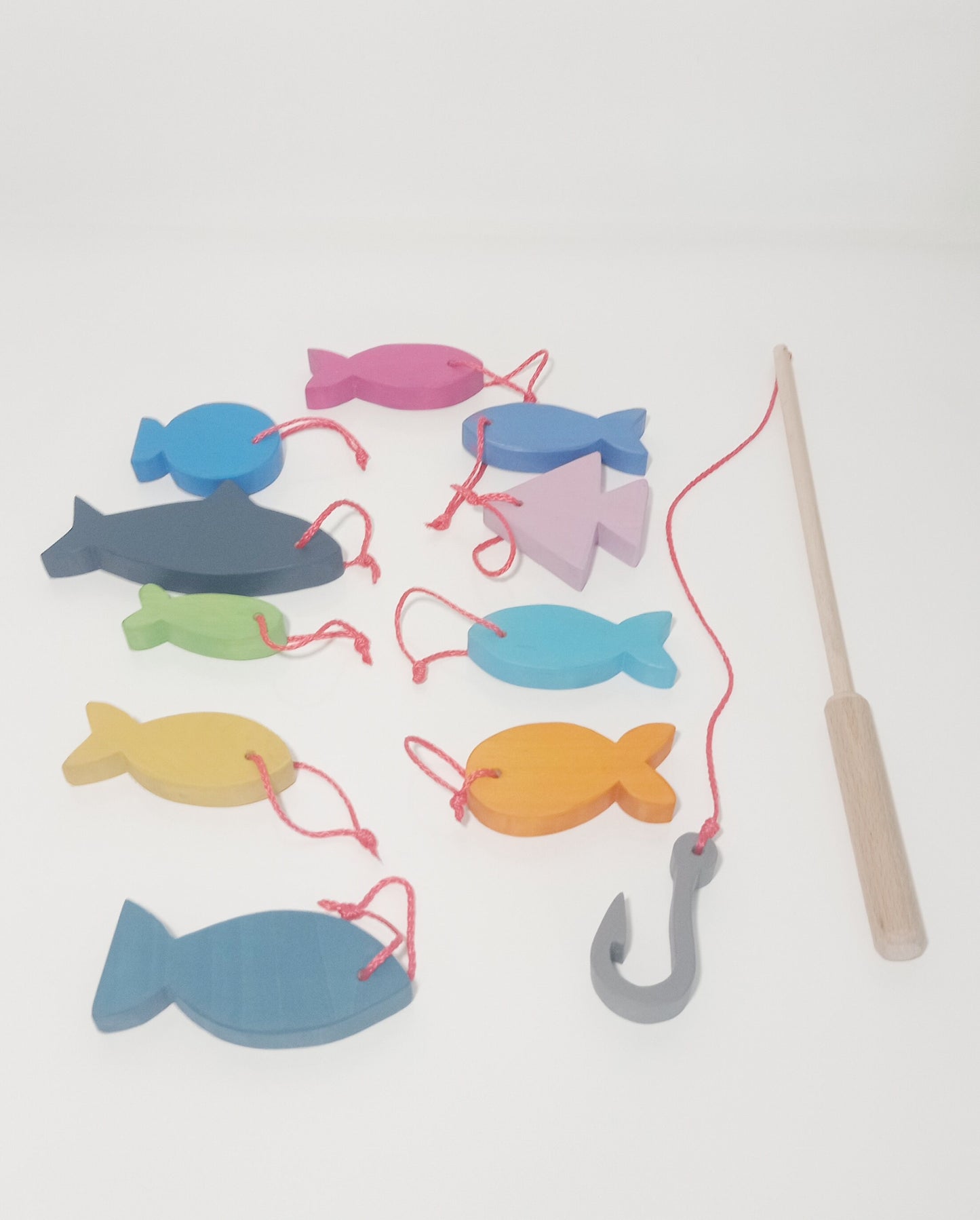 Wooden fishing set, fishing wooden toy, wooden fish toys, waldorf inspired, montessori, gift for kids, toddler wooden toy, christmas gift