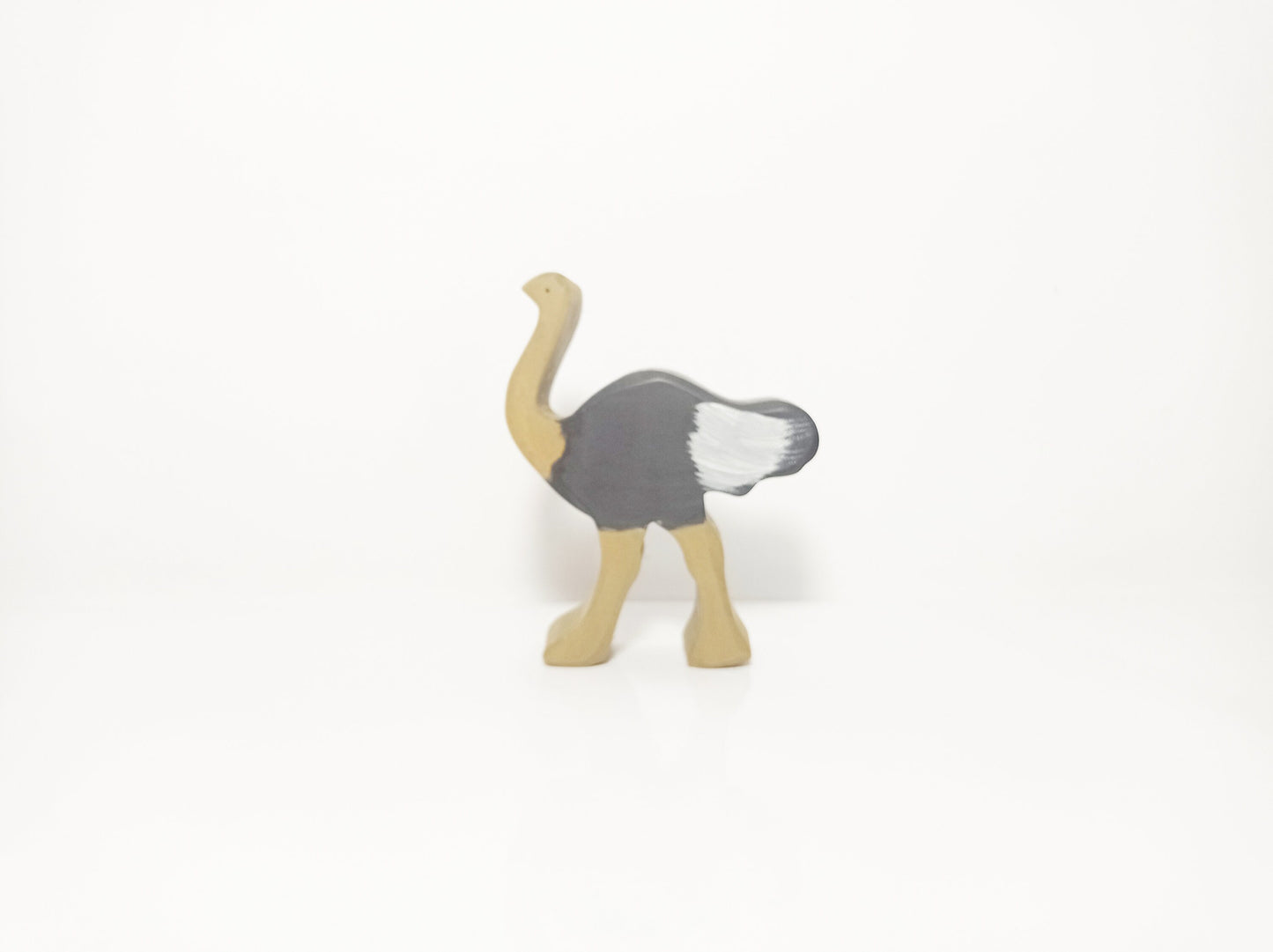 Ostrich wooden waldorf inspired toy, wooden animls, safari animals wooden toy, christmas birthday gift for kids, open ended small world toy