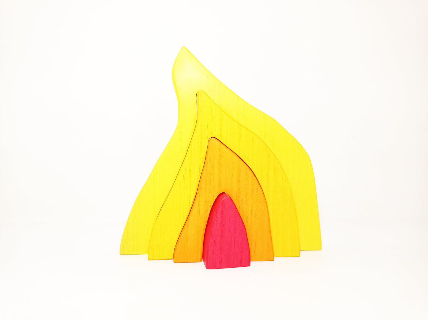 Fire stacker, wooden stacking toy, wooden stacker, nesting toy, fire toy, waldorf toy, montessori toy, gift for kids, open end play set