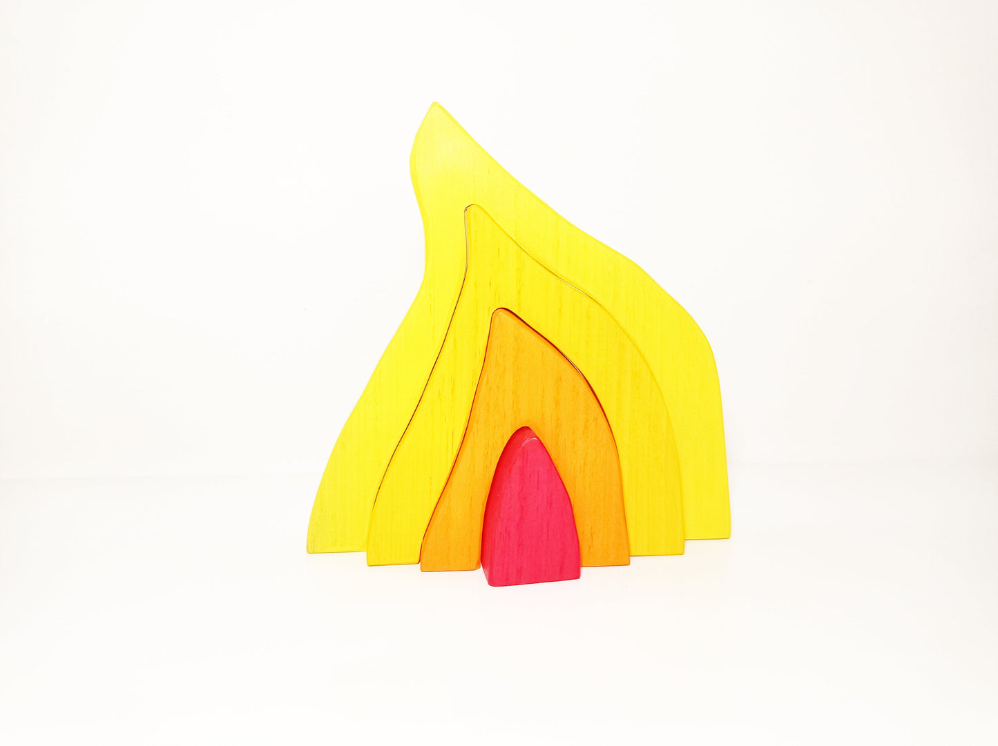 Fire stacker, wooden stacking toy, wooden stacker, nesting toy, fire toy, waldorf toy, montessori toy, gift for kids, open end play set