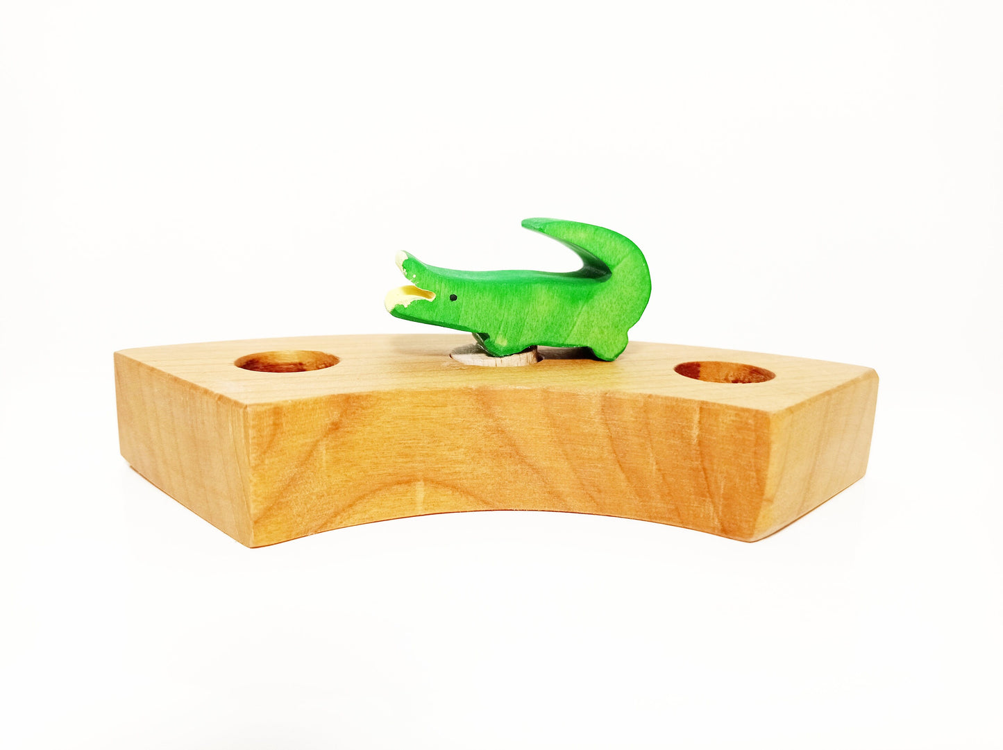 Crocodile celebration ring ornament, birthday ring ornament, waldorf inspired birthday, advent spiral, wooden waldorf alligator