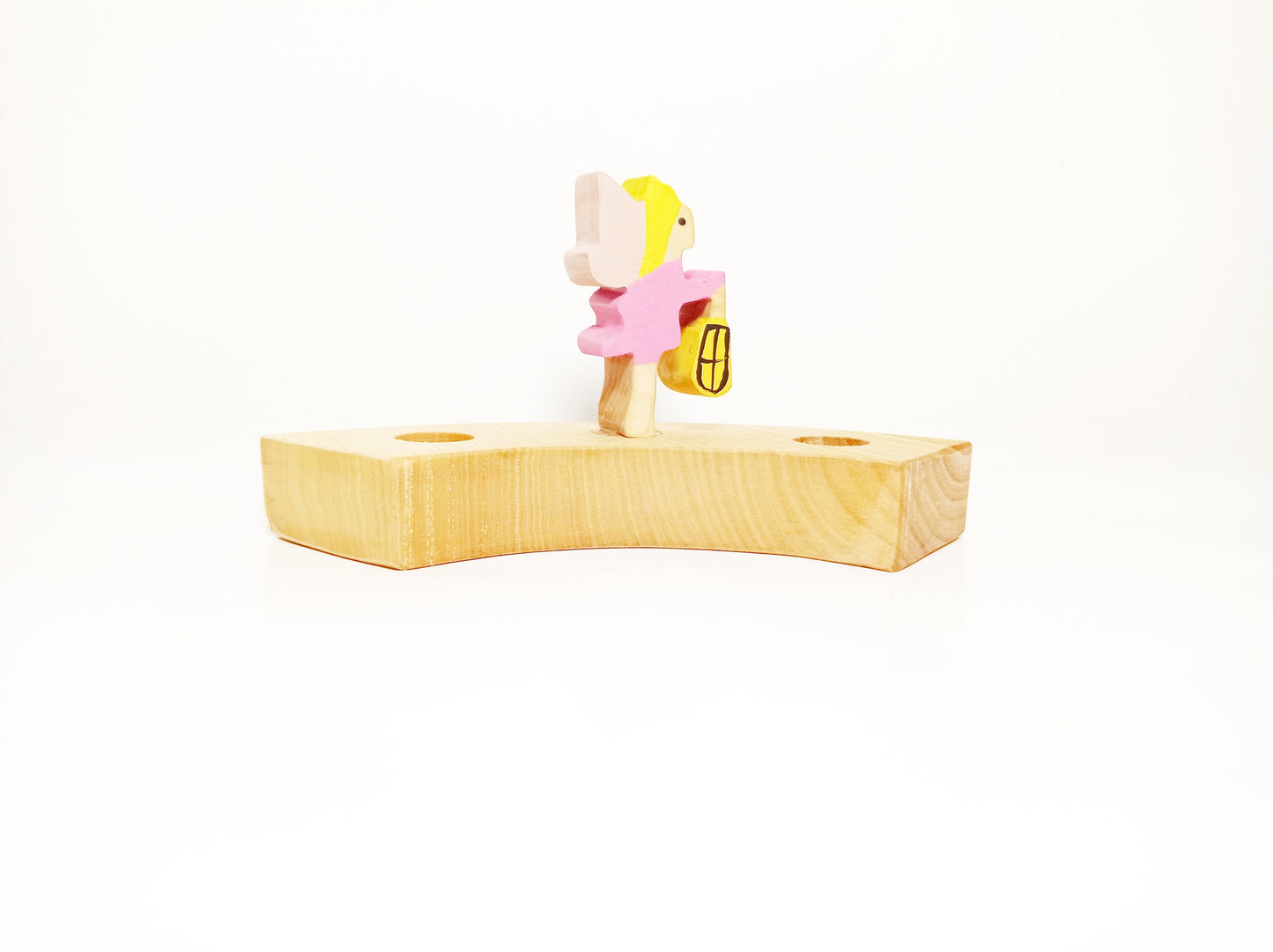 Fairy with lantern celebration ring ornament, waldorf birthday ring decoration, seasonal table ornament, waldorf woodeb irthday wreath decor