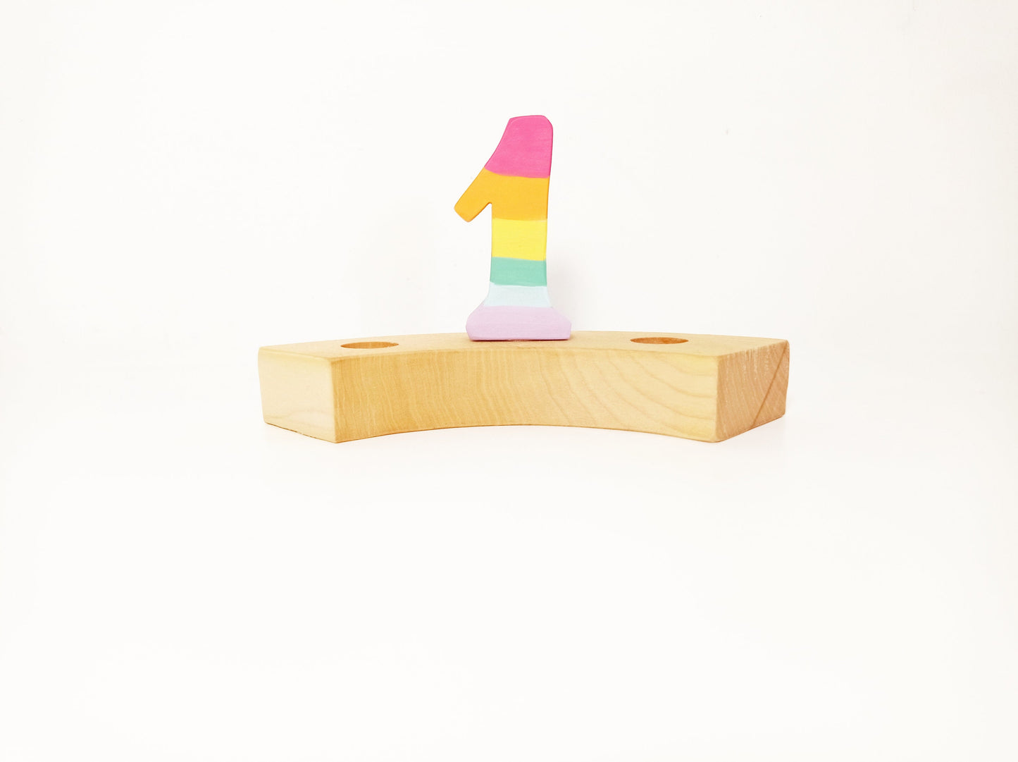 Pastel rainbow number 1 celebrationn birthday ring ornament, waldorf inspired birthday wreath decoration, number one waldorf ring ornament
