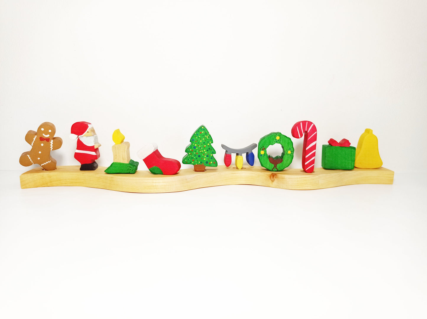 10 Christmas celebration ring ornaments, seasonal table ornaments, waldorf celebration ring, advent spiral, waldorf christmas ornament set