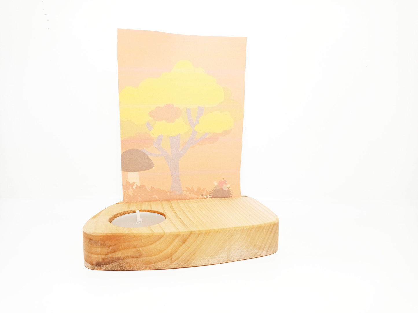 Waldorf card holder, waldorf inspired decoration, seasonal table decoration, waldorf wooden post card holder, wood seasonal postcard holder