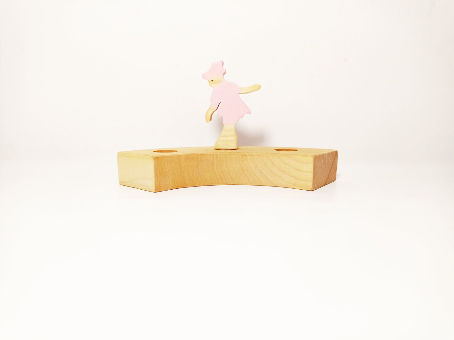 Light pink flower fairy waldorf celebration ring ornament, birthday ring decoration, waldorf wooden fairy, flower fairy ring decoration