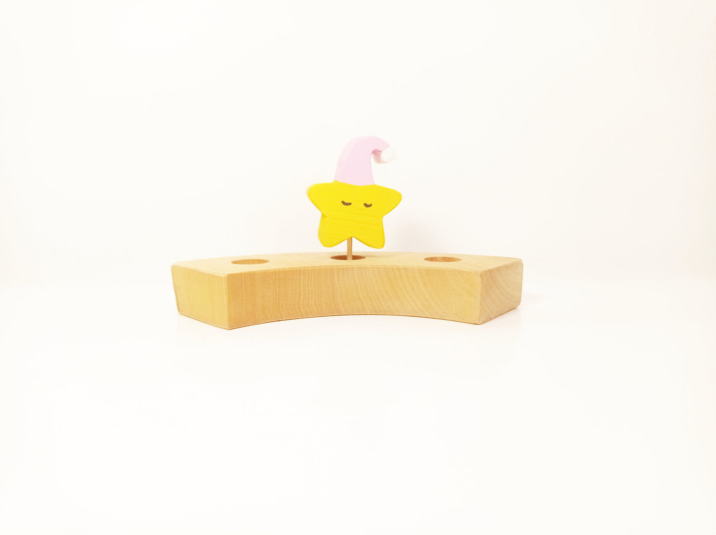 Sleepy star celebration birthday ring ornament, waldorf celebration ring decoration, star ring ornament, jaar ring, waldorf birthday decor