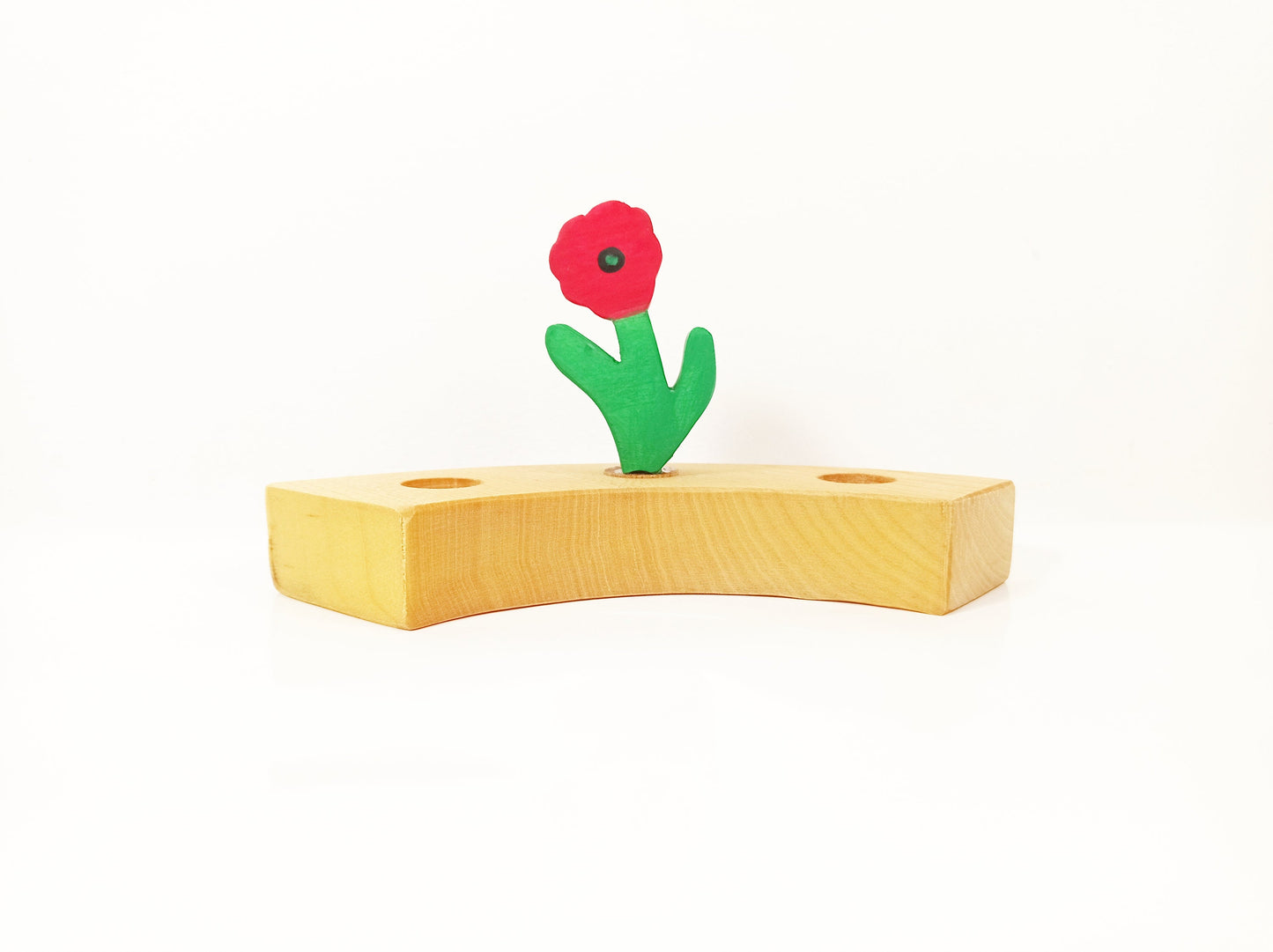 Poppy flower waldorf celebration ring ornament, waldorf birthday ring decoration, seasonal table decor, waldorf poppy flower ring ornament