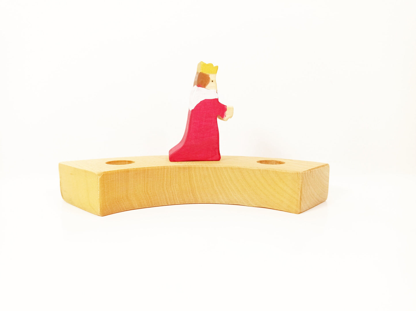King waldorf inspired celebration ring ornament, birthday ring ornament king, royal waldorf inspired ornament, waldorf wooden king