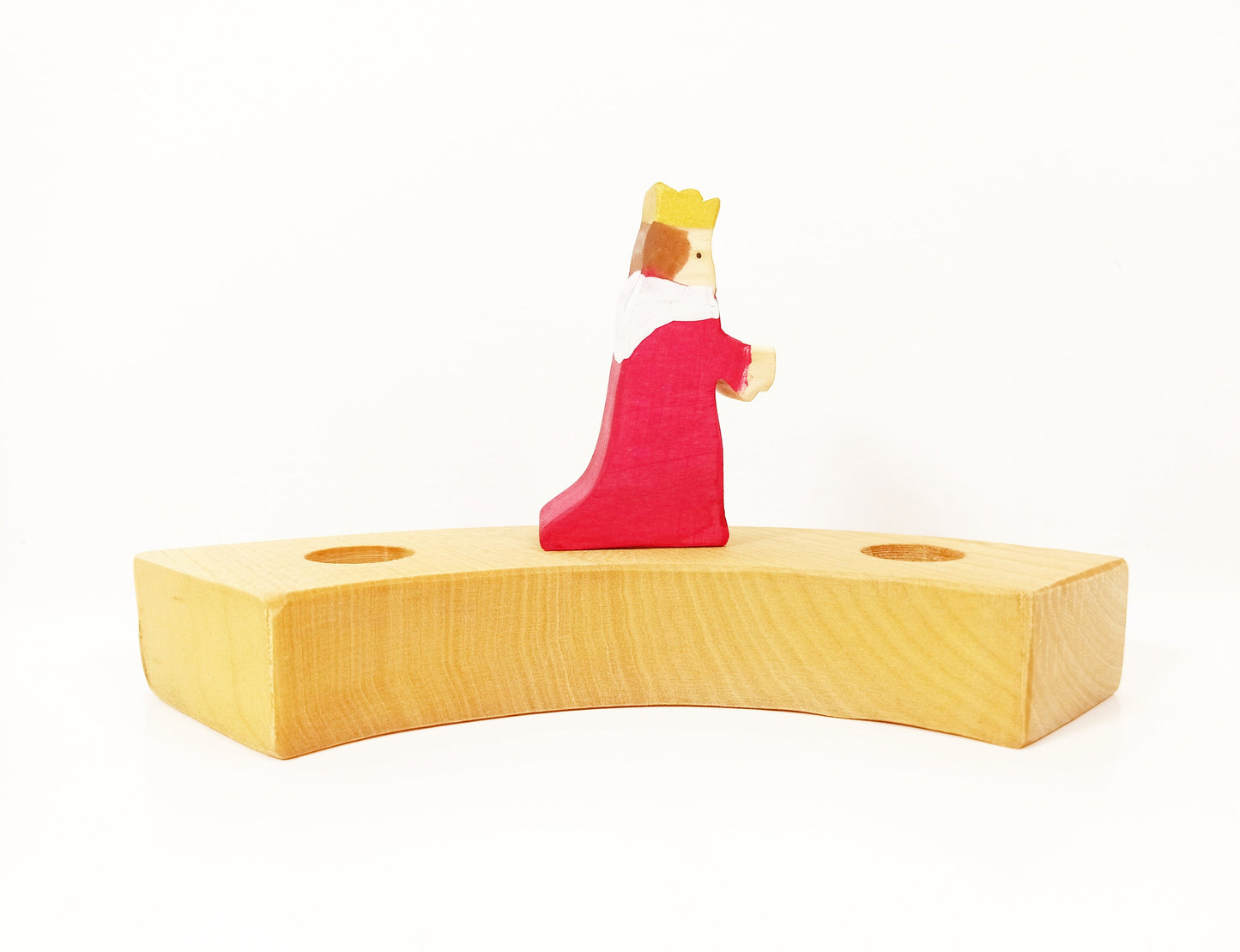 King waldorf inspired celebration ring ornament, birthday ring ornament king, royal waldorf inspired ornament, waldorf wooden king