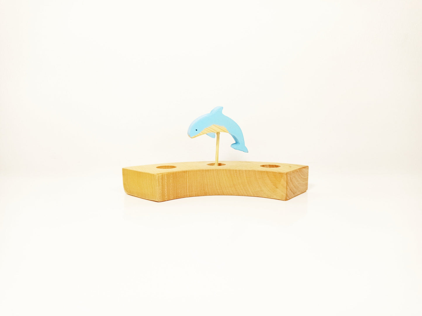 Dolphin celebration ring ornament, waldorf wooden ring ornament, waldorf birthday ring, ring ornaments, wooden dolphin, seasonal table decor
