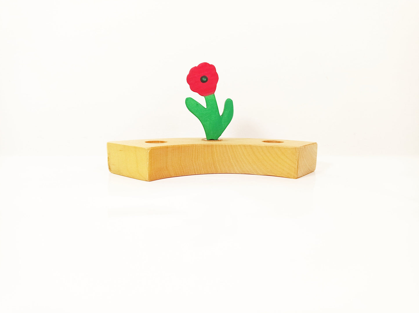 Poppy flower waldorf celebration ring ornament, waldorf birthday ring decoration, seasonal table decor, waldorf poppy flower ring ornament