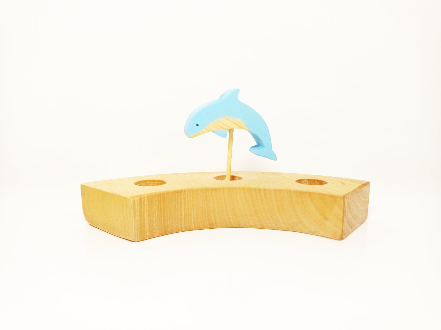 Dolphin celebration ring ornament, waldorf wooden ring ornament, waldorf birthday ring, ring ornaments, wooden dolphin, seasonal table decor