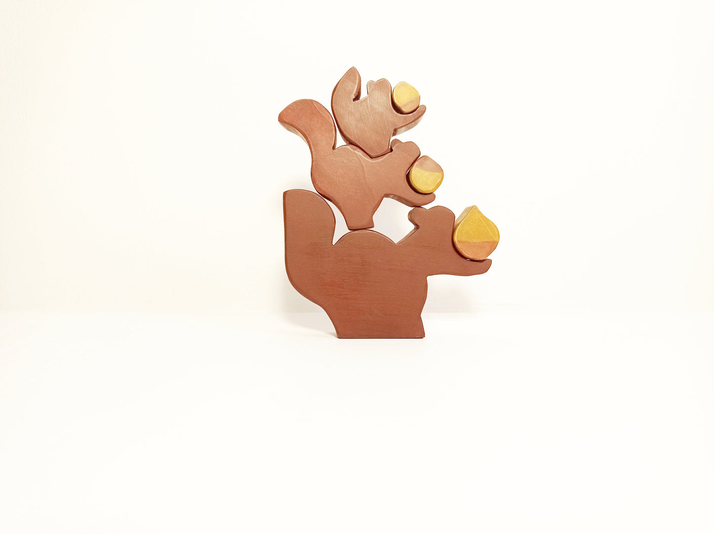 Wooden stacking squirrel toy, waldorf wooden toy stacker, gift for kids, wooden toy set, waldorf inspired, kids stacker toy birthday gift