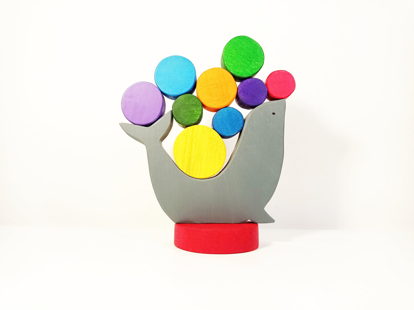 Seal wooden toy stacker, kids birthday gift, waldorf imaginativve play toy, seal toy for kids, nursery decoration, birthday gift for kids