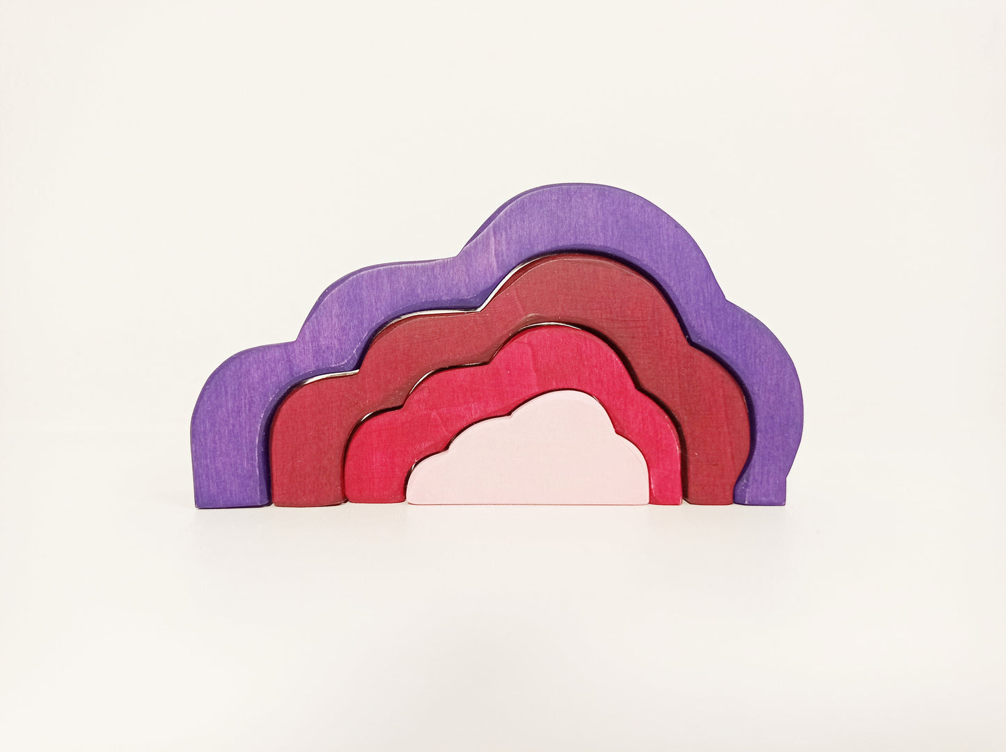 Purple cloud stacker,toy cloud stacker, wooden stacking waldorf inspired toy, cloud toy nursery decor, stacking toy, christmas gift,
