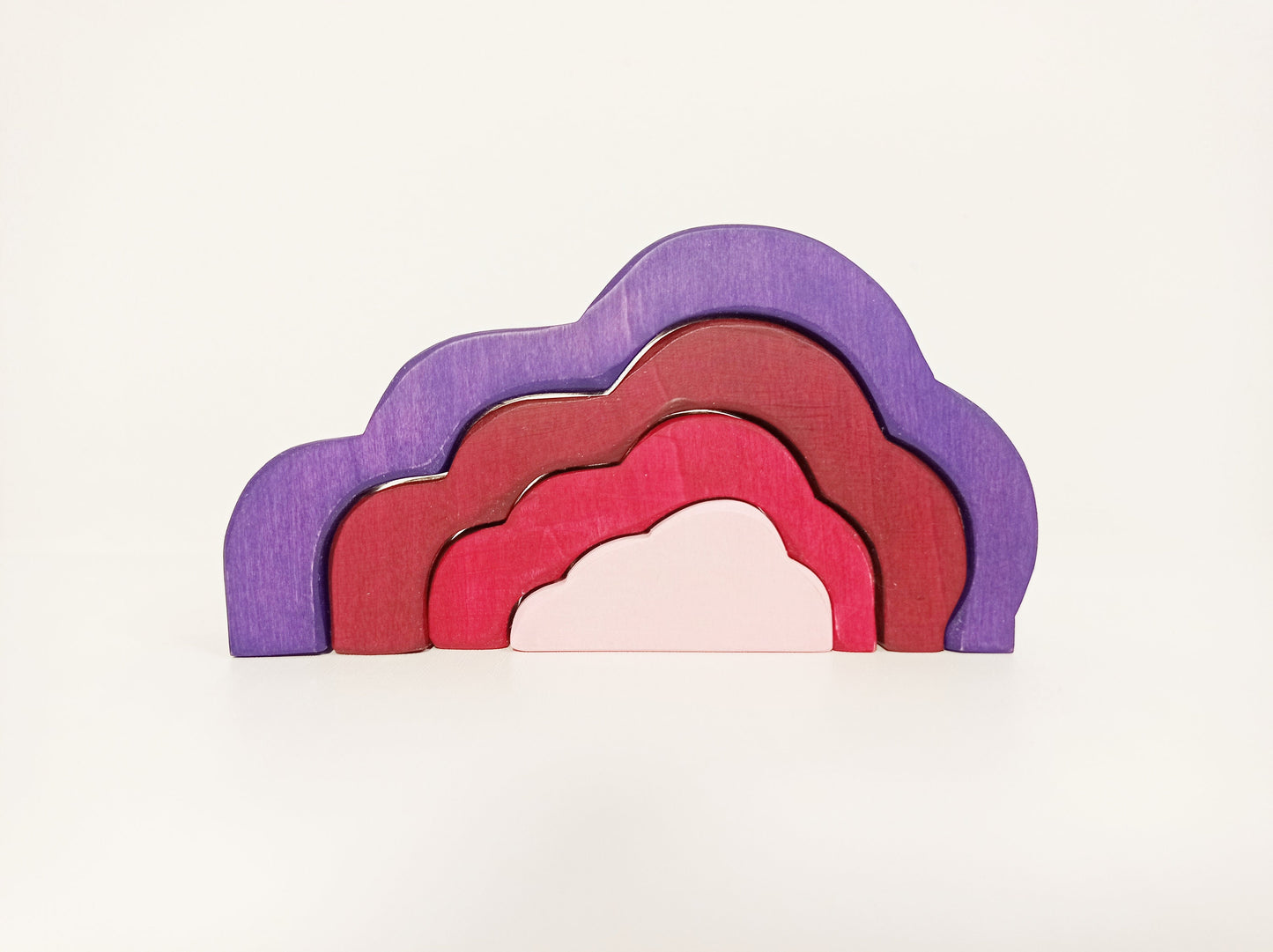 Purple cloud stacker,toy cloud stacker, wooden stacking waldorf inspired toy, cloud toy nursery decor, stacking toy, christmas gift,