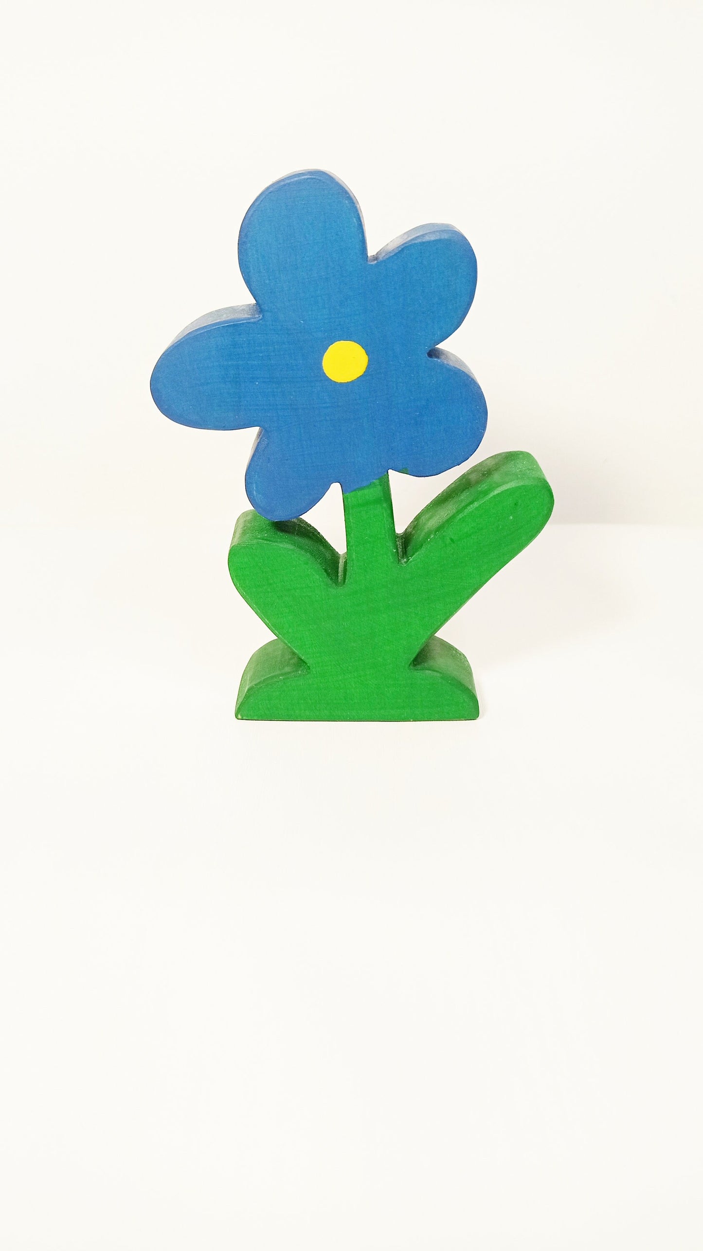 Blue flower wooden toy tired tray decor
