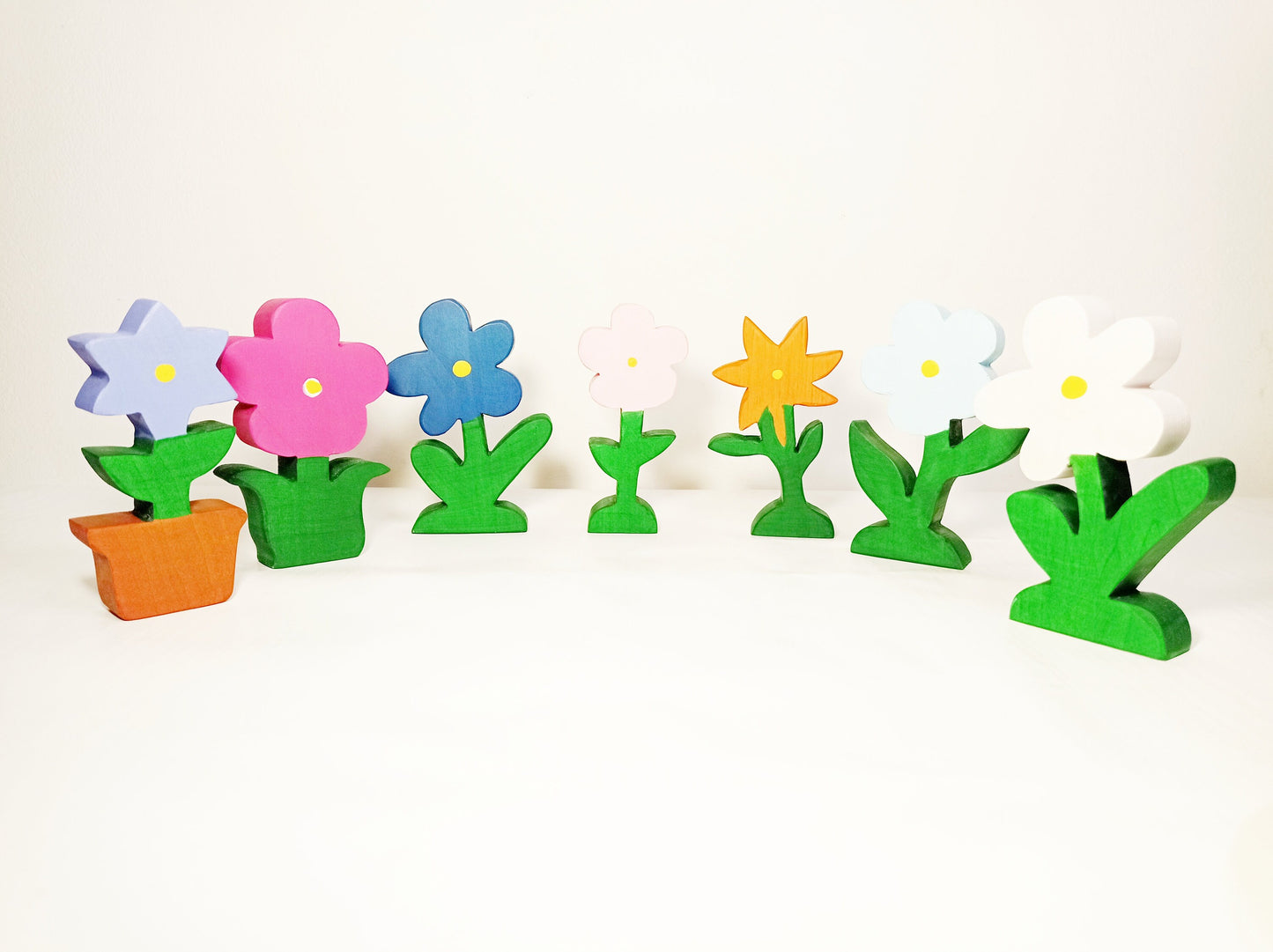 Flowers wooden toy set, waldorf toy flowers, open ended toys, waldorf wooden toys, handmade wooden toys , seasonal nature table decor