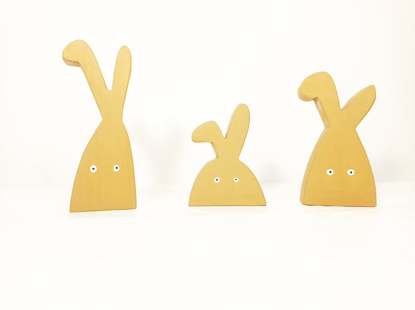 Free standing bunny set of 3, wooden toy bunny, wooden bunny decoration, playroom decor, easter gift for kids, easter home decoration