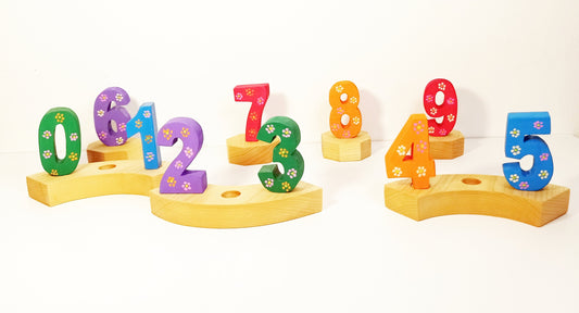 10 flower numbers birthday ring ornament set