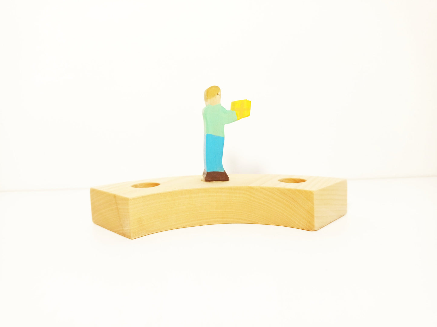 Boy with gift celebration birthday ring ornament, waldorf birthday ring decoration, seasonal table decor, waldorf inspired, ring ornaments