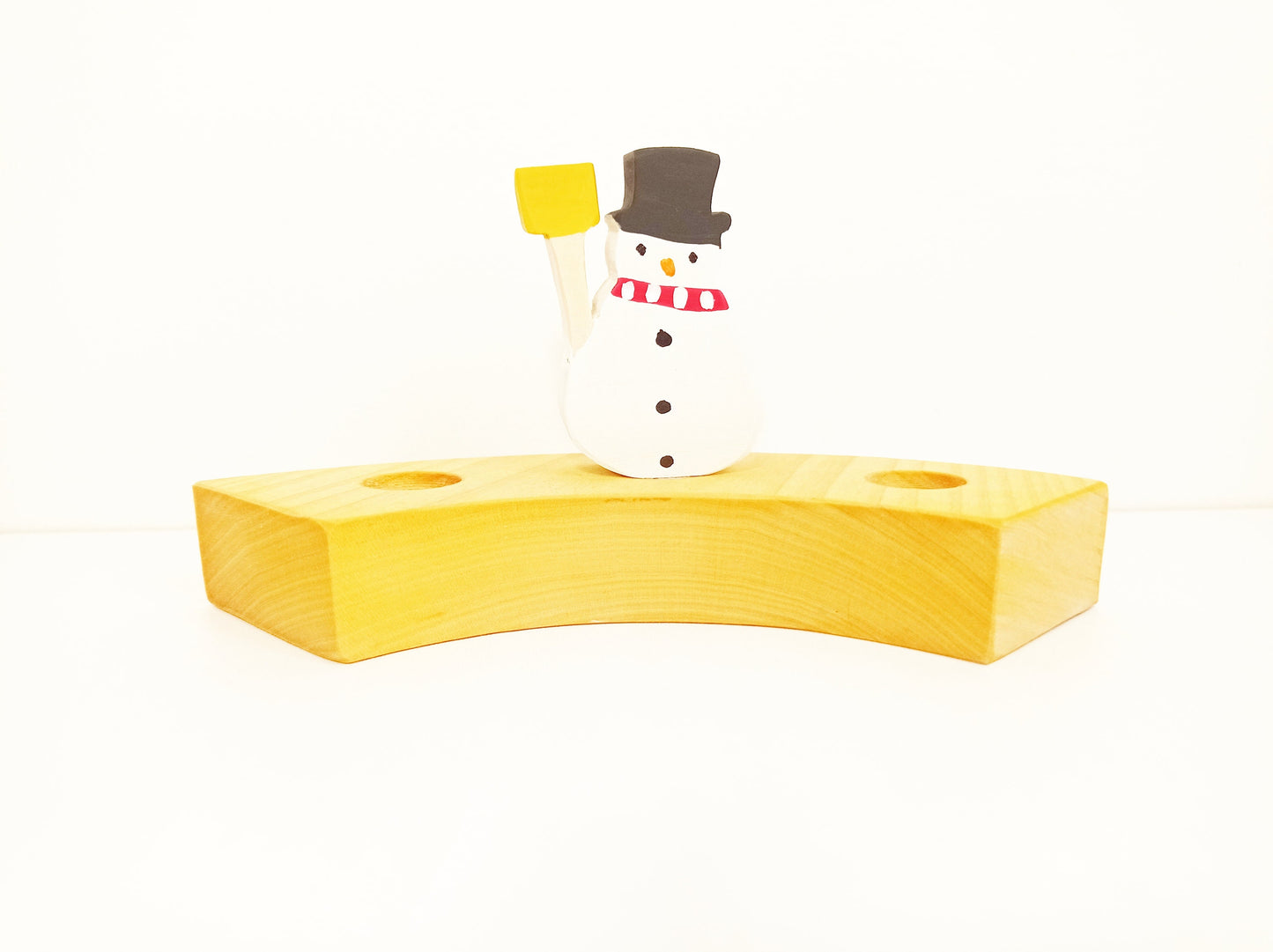 Snowman with broom celebration ring ornament, waldorf birthday ring ornament decoration, winter seasonal table decor, waldorf advent spiral