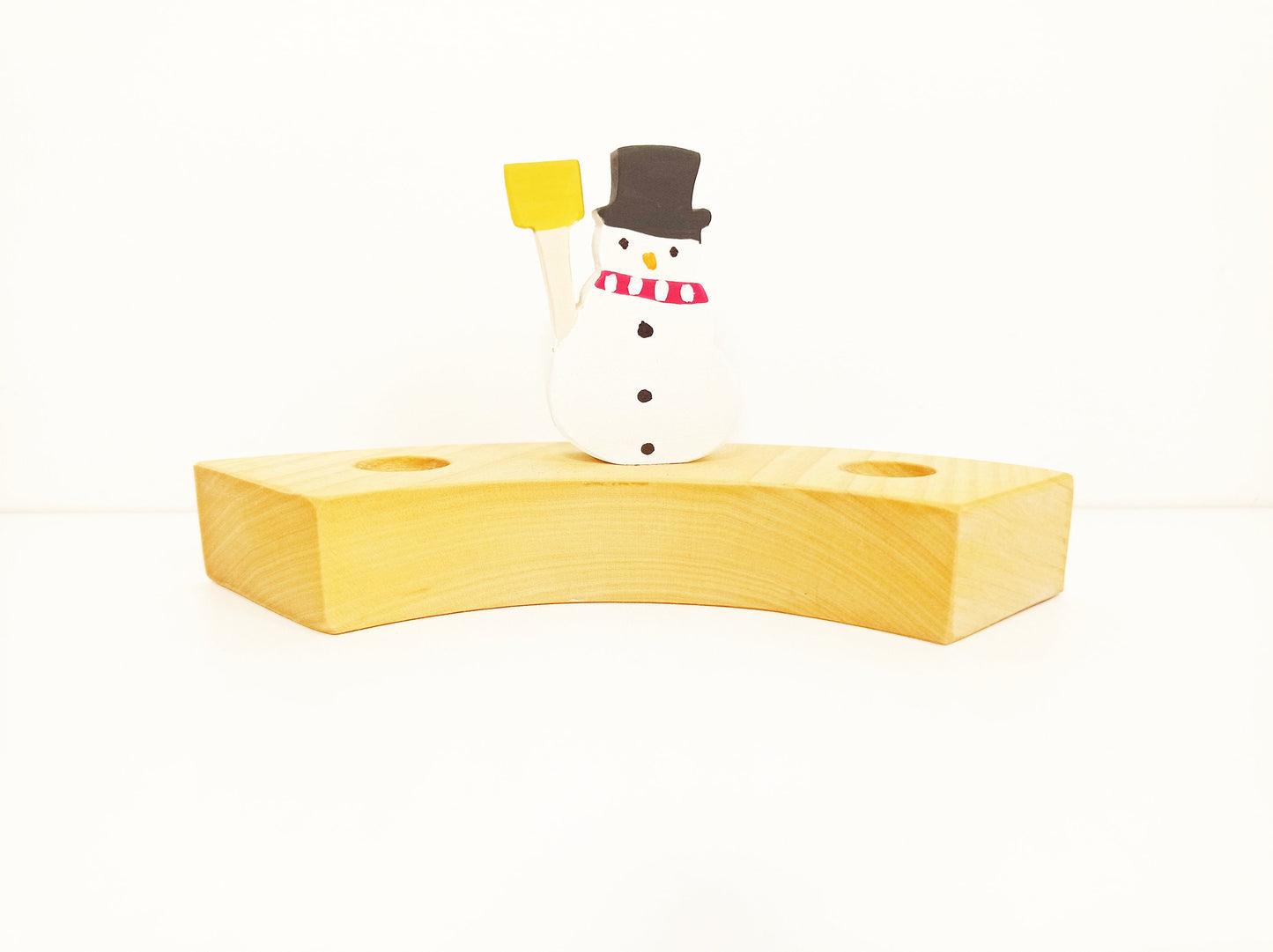 Snowman with broom celebration ring ornament, waldorf birthday ring ornament decoration, winter seasonal table decor, waldorf advent spiral